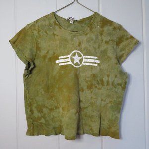 KnitWorks (Kids) - Green Short Sleeve Crop Top 100% Cotton Size XL